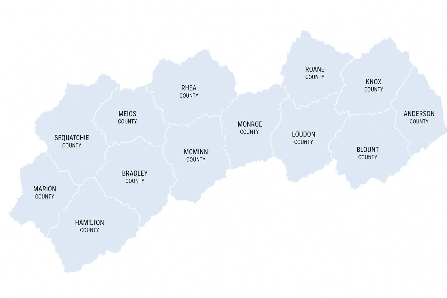 Timber and Testament service locations across Southeast Tennessee